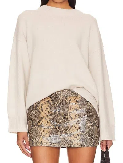 White + Warren Cashmere Blend Cozy Crewneck Top In Ivory In Multi