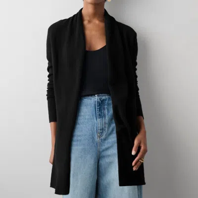 White + Warren Cashmere Cardigan In Black