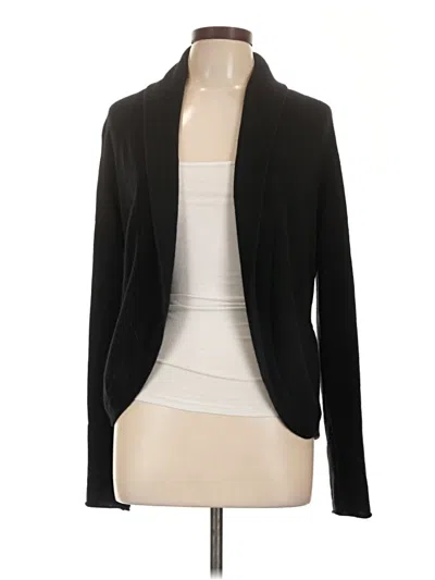Pre-owned White + Warren Cashmere Cardigan Sweater In Black