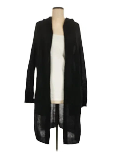 Pre-owned White + Warren Cashmere Cardigan Sweater In Black