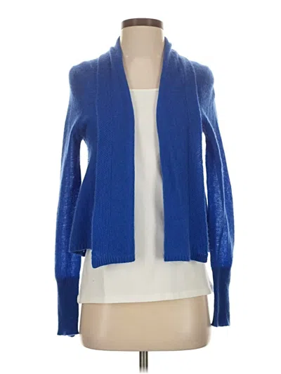 Pre-owned White + Warren Cashmere Cardigan Sweater In Blue