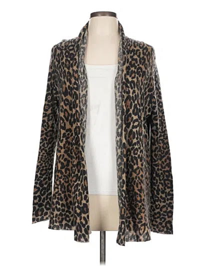 Pre-owned White + Warren Cashmere Cardigan Sweater In Brown