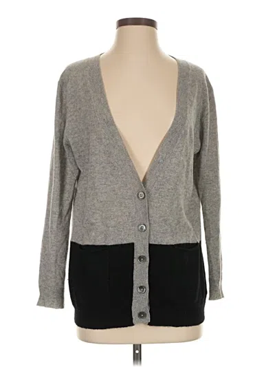 Pre-owned White + Warren Cashmere Cardigan Sweater In Gray
