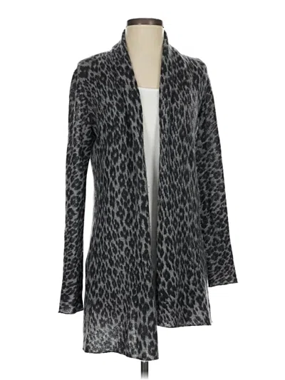 Pre-owned White + Warren Cashmere Cardigan Sweater In Gray