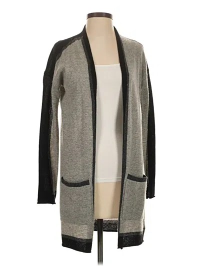 Pre-owned White + Warren Cashmere Cardigan Sweater In Gray