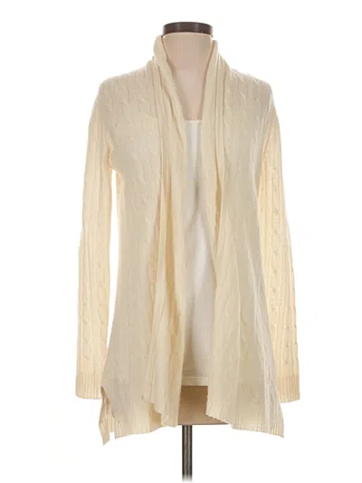 Pre-owned White + Warren Cashmere Cardigan Sweater In Ivory