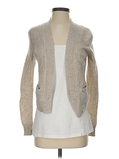 Pre-owned White + Warren Cashmere Cardigan Sweater In Tan