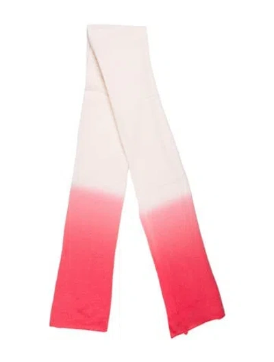 Pre-owned White + Warren Cashmere Colorblock Pattern Scarf In Pink