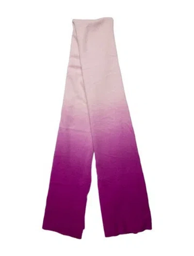 Pre-owned White + Warren Cashmere Colorblock Pattern Scarf In Pink