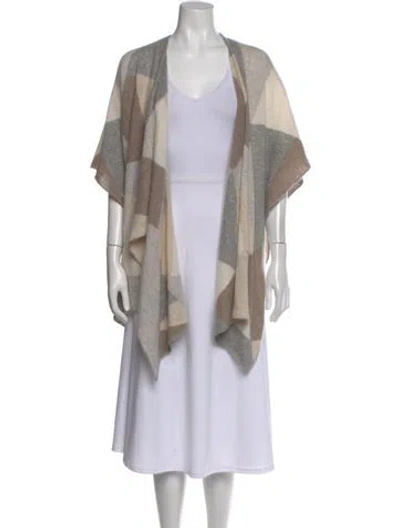 Pre-owned White + Warren Cashmere Colorblock Pattern Sweater In Neutral