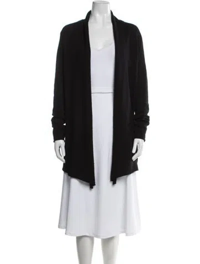 Pre-owned White + Warren Cashmere Cowl Neck Sweater In Black