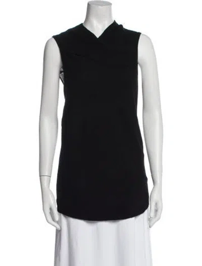 Pre-owned White + Warren Cashmere Cowl Neck Sweater In Black