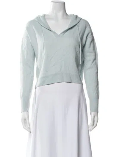 Pre-owned White + Warren Cashmere Cowl Neck Sweater In Blue