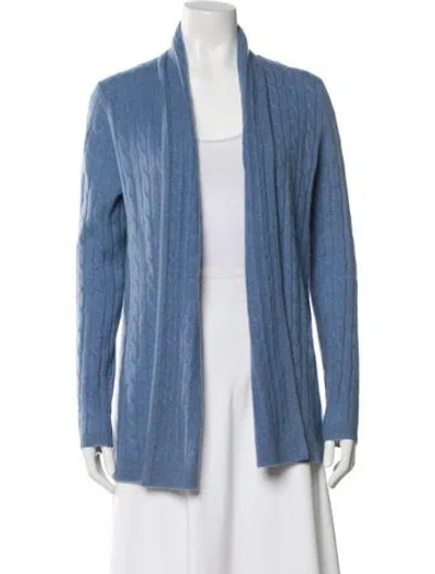 Pre-owned White + Warren Cashmere Cowl Neck Sweater In Blue