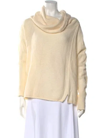 Pre-owned White + Warren Cashmere Cowl Neck Sweater In Neutral