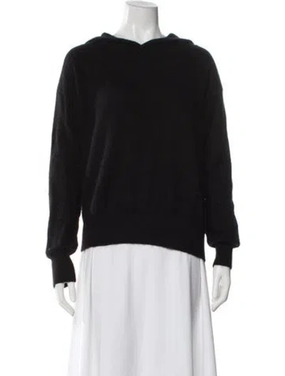 Pre-owned White + Warren Cashmere Crew Neck Sweater In Black