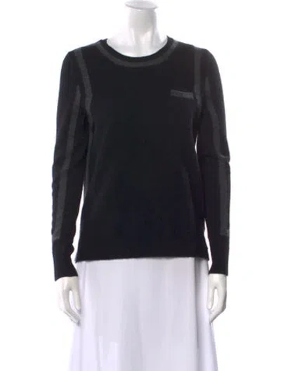 Pre-owned White + Warren Cashmere Crew Neck Sweater In Black