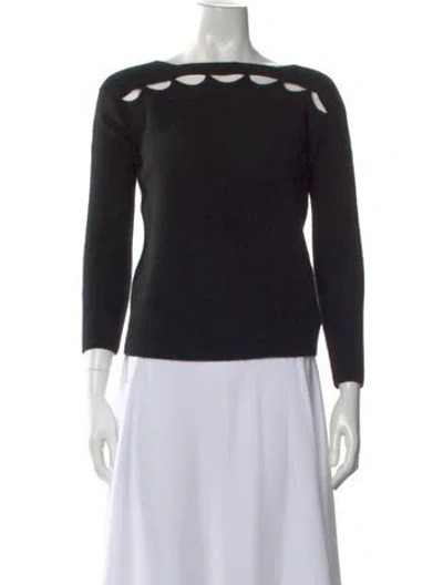 Pre-owned White + Warren Cashmere Crew Neck Sweater In Black