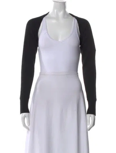 Pre-owned White + Warren Cashmere Crew Neck Sweater In Black