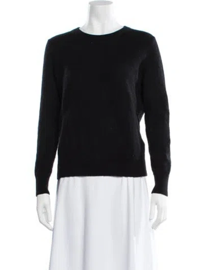 Pre-owned White + Warren Cashmere Crew Neck Sweater In Black