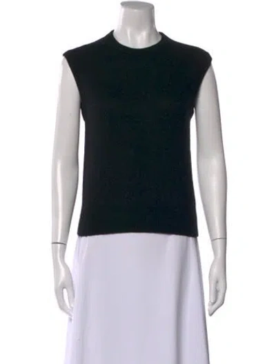 Pre-owned White + Warren Cashmere Crew Neck Sweater In Black