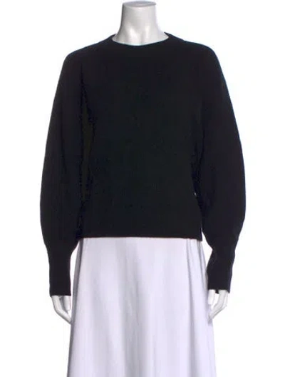 Pre-owned White + Warren Cashmere Crew Neck Sweater In Black