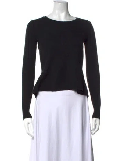 Pre-owned White + Warren Cashmere Crew Neck Sweater In Black