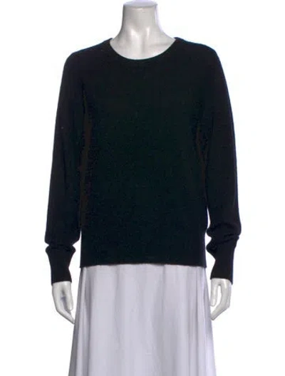 Pre-owned White + Warren Cashmere Crew Neck Sweater In Black