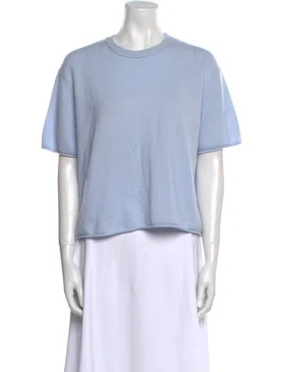 Pre-owned White + Warren Cashmere Crew Neck Sweater In Blue