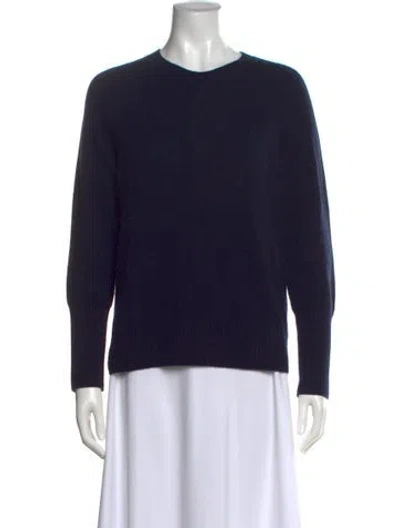 Pre-owned White + Warren Cashmere Crew Neck Sweater In Blue