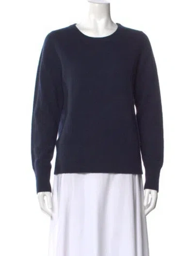 Pre-owned White + Warren Cashmere Crew Neck Sweater In Blue