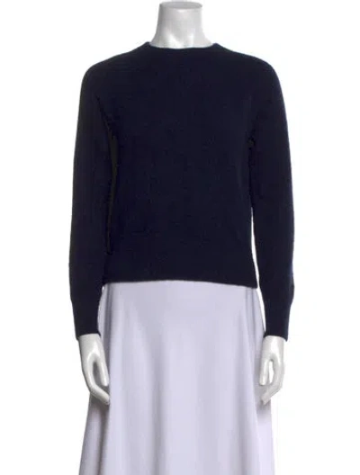Pre-owned White + Warren Cashmere Crew Neck Sweater In Blue