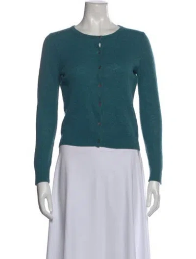Pre-owned White + Warren Cashmere Crew Neck Sweater In Blue