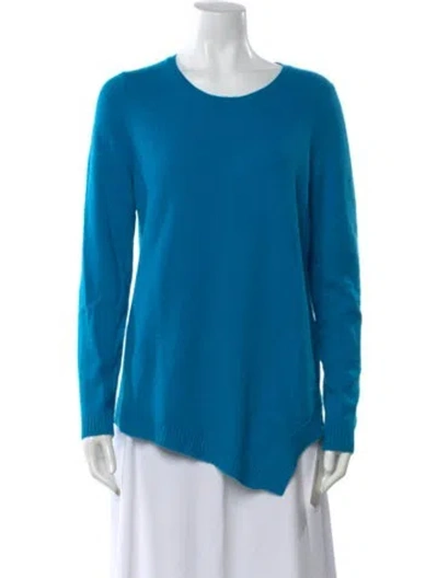 Pre-owned White + Warren Cashmere Crew Neck Sweater In Blue