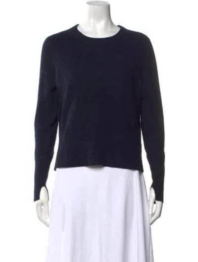 Pre-owned White + Warren Cashmere Crew Neck Sweater In Blue