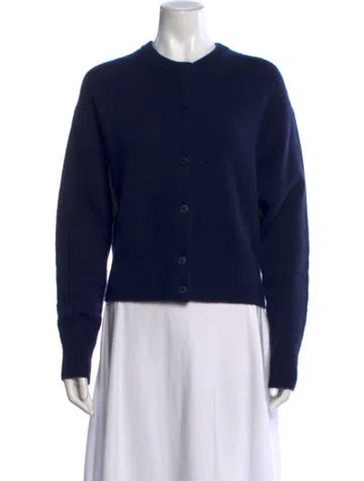 Pre-owned White + Warren Cashmere Crew Neck Sweater In Blue