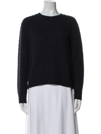 Pre-owned White + Warren Cashmere Crew Neck Sweater In Blue