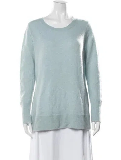 Pre-owned White + Warren Cashmere Crew Neck Sweater In Blue