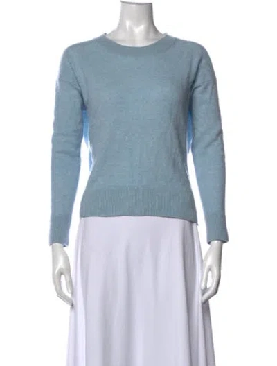 Pre-owned White + Warren Cashmere Crew Neck Sweater In Blue