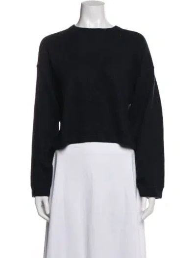 Pre-owned White + Warren Cashmere Crew Neck Sweater In Blue