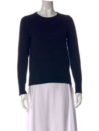 Pre-owned White + Warren Cashmere Crew Neck Sweater In Blue