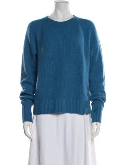 Pre-owned White + Warren Cashmere Crew Neck Sweater In Blue