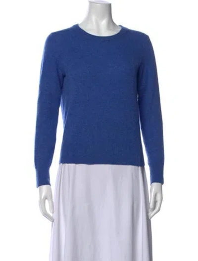Pre-owned White + Warren Cashmere Crew Neck Sweater In Blue