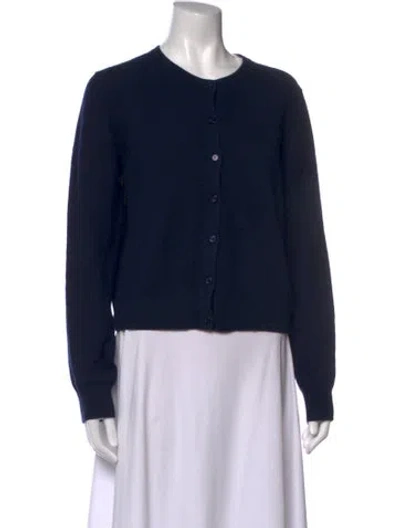 Pre-owned White + Warren Cashmere Crew Neck Sweater In Blue
