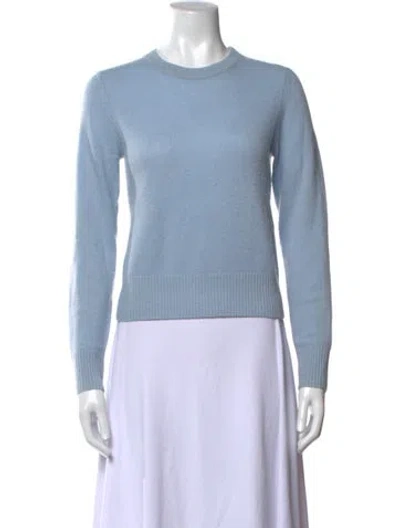Pre-owned White + Warren Cashmere Crew Neck Sweater In Blue
