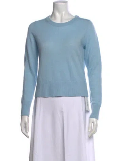Pre-owned White + Warren Cashmere Crew Neck Sweater In Blue