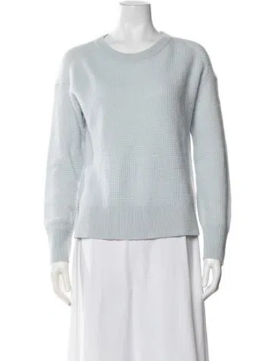 Pre-owned White + Warren Cashmere Crew Neck Sweater In Blue