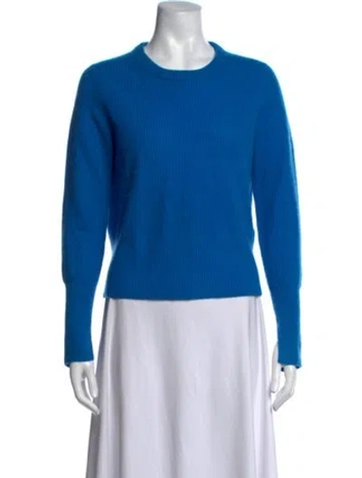 Pre-owned White + Warren Cashmere Crew Neck Sweater In Blue