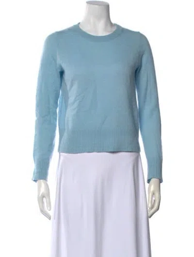 Pre-owned White + Warren Cashmere Crew Neck Sweater In Blue