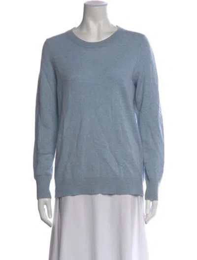 Pre-owned White + Warren Cashmere Crew Neck Sweater In Blue